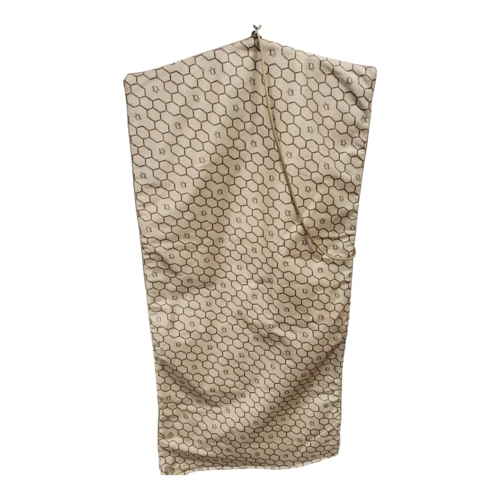 CHRISTIAN‎ DIOR 80s Beige Bag Honeycomb Sacs De Beaute Cosmetic Bag Unisex NEW